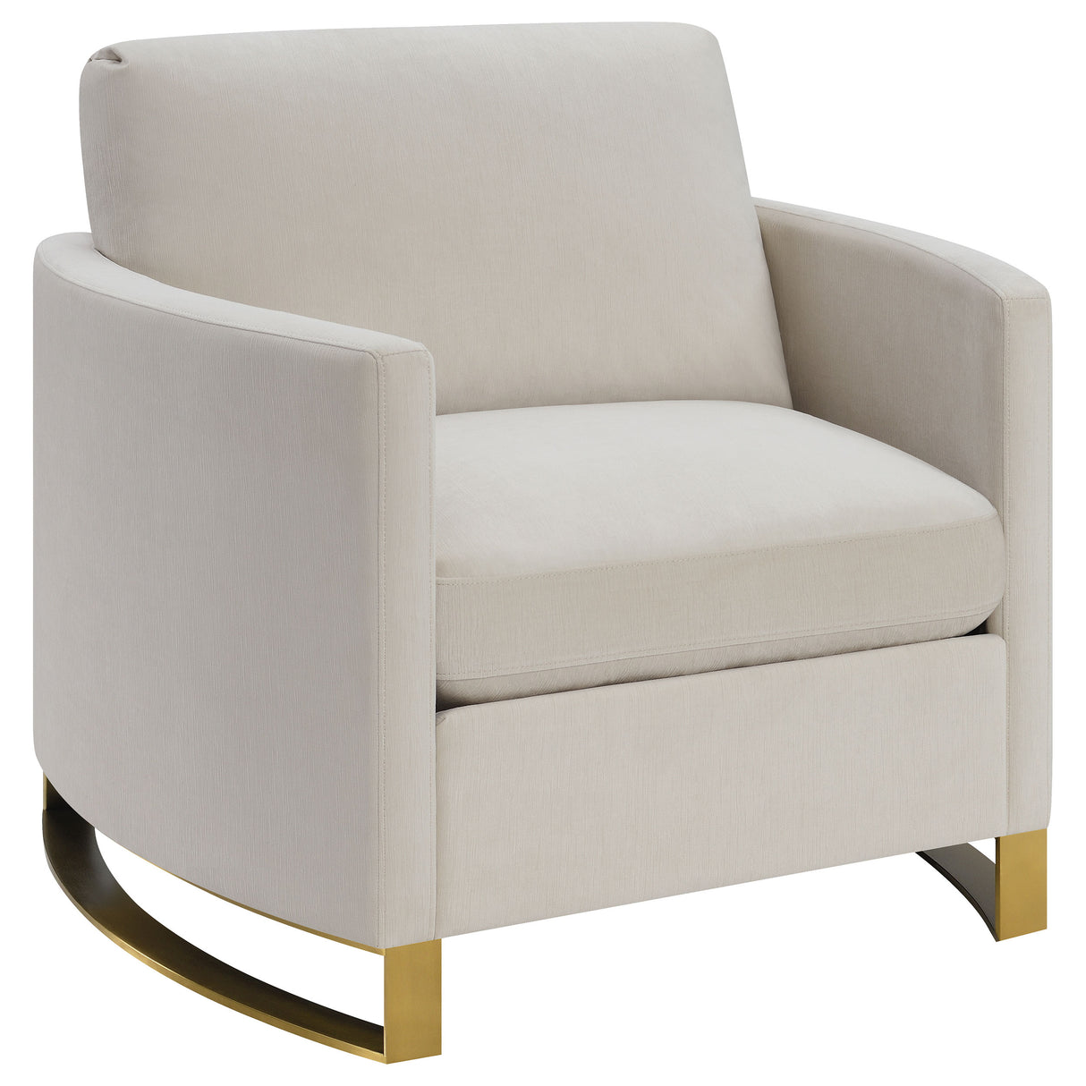 Corliss Upholstered Curved Track Arm Chair, Beige