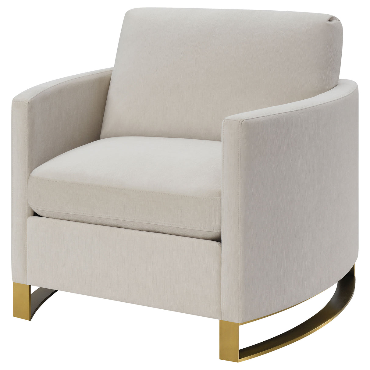 Corliss Upholstered Curved Track Arm Chair, Beige