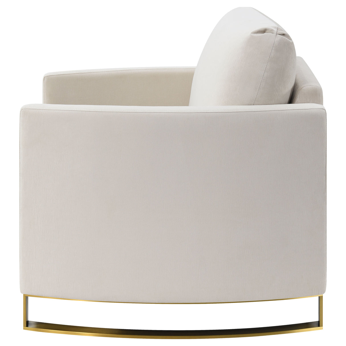 Corliss Upholstered Curved Track Arm Chair, Beige