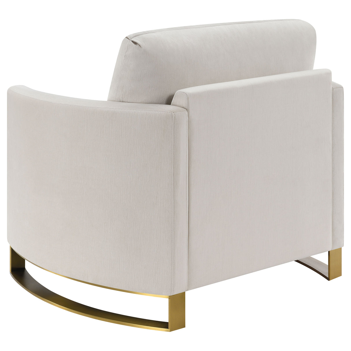 Corliss Upholstered Curved Track Arm Chair, Beige