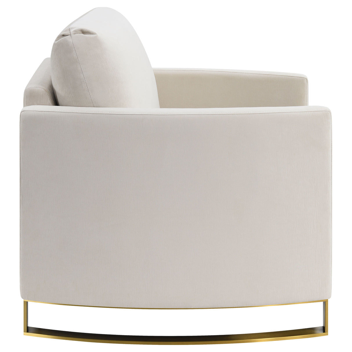 Corliss Upholstered Curved Track Arm Chair, Beige