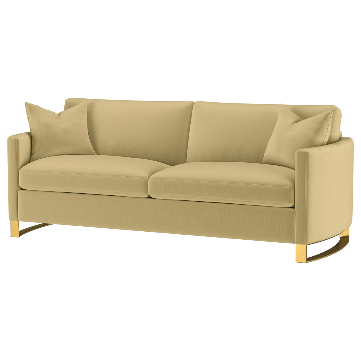 Corliss Upholstered Curved Track Arm Sofa in Camel