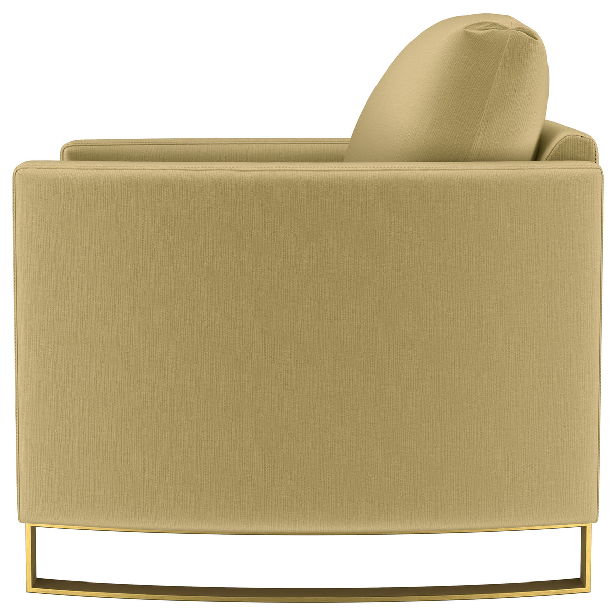 Corliss Upholstered Curved Track Arm Chair in Camel