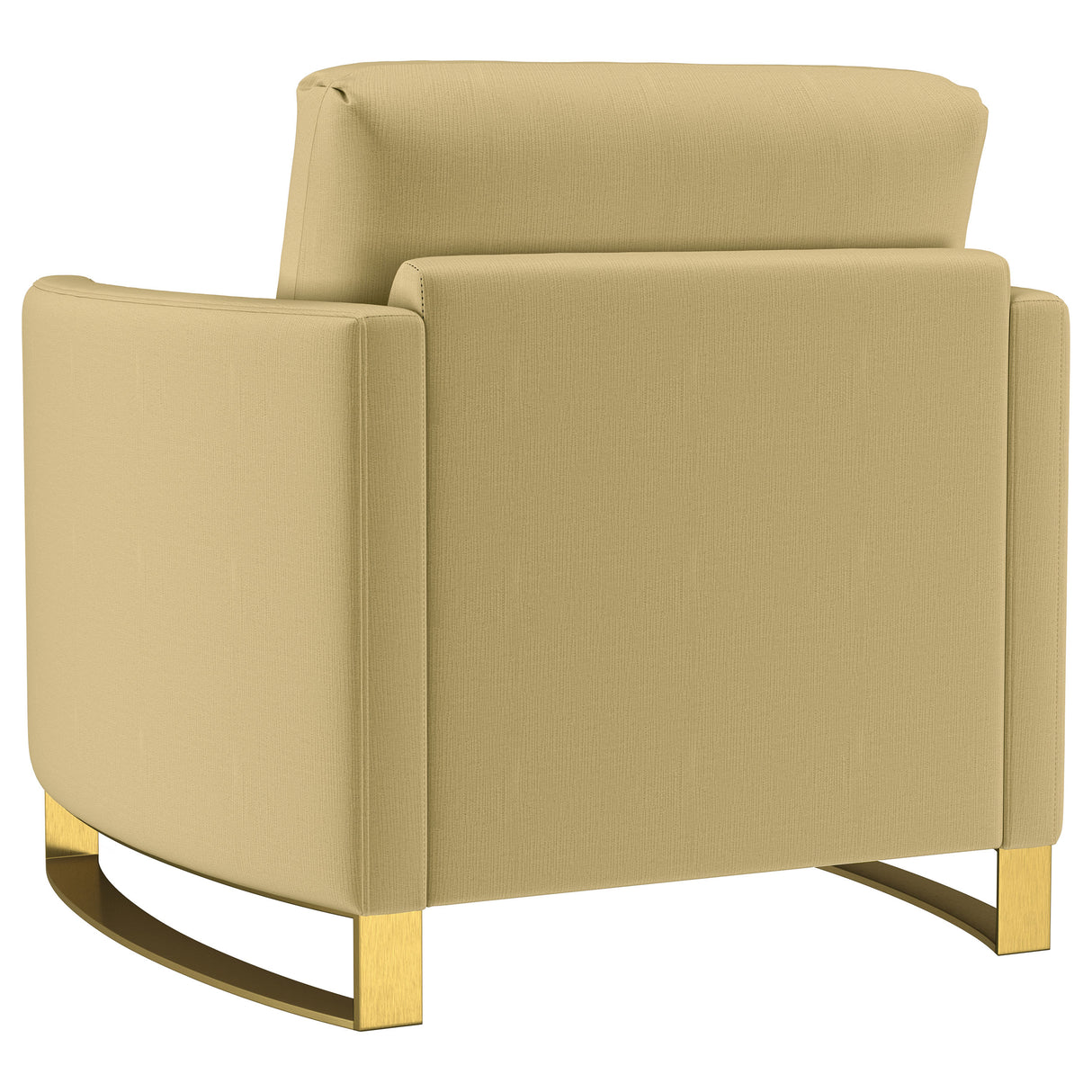 Corliss Upholstered Curved Track Arm Chair in Camel