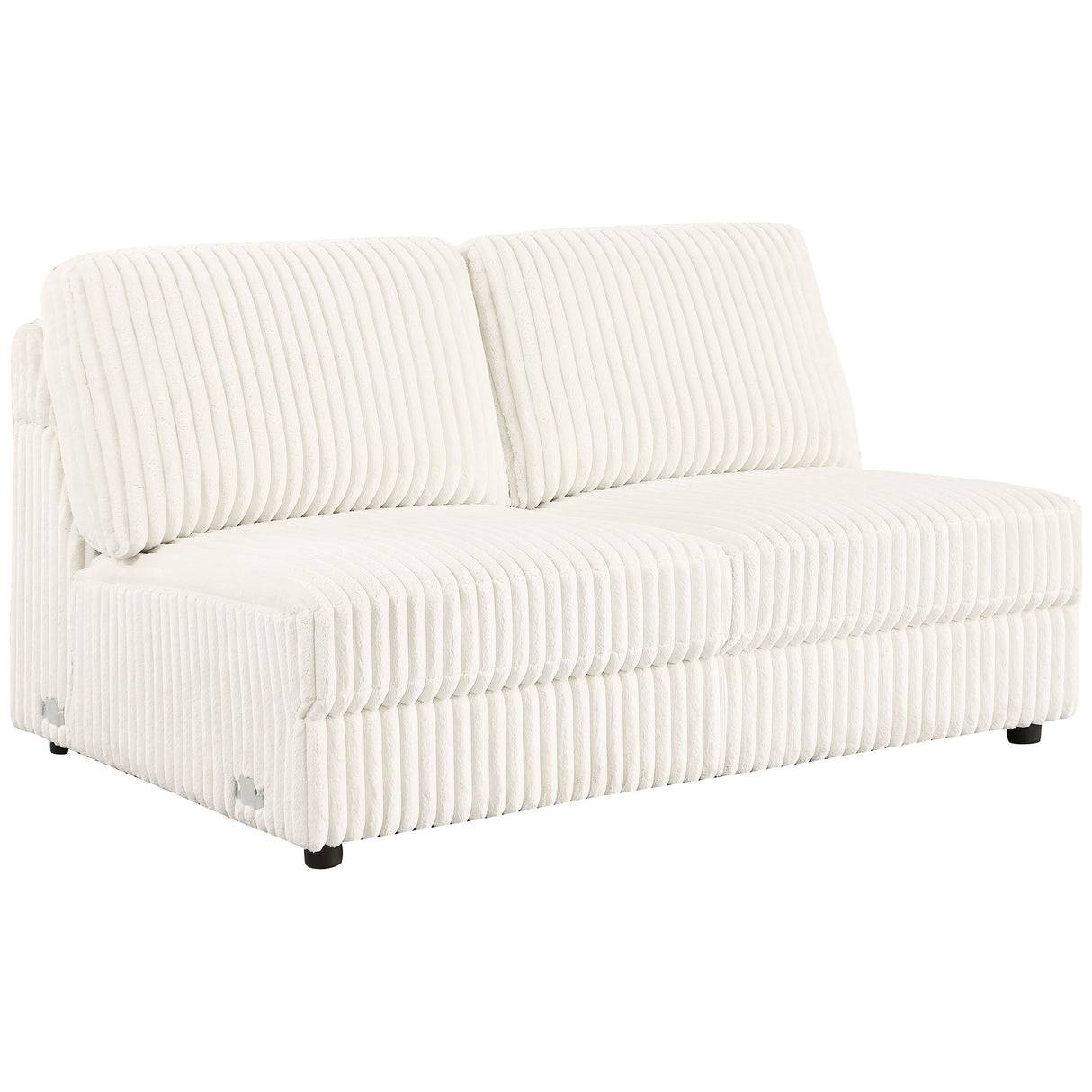 Emberson Upholstered Armless Loveseat in Ivory