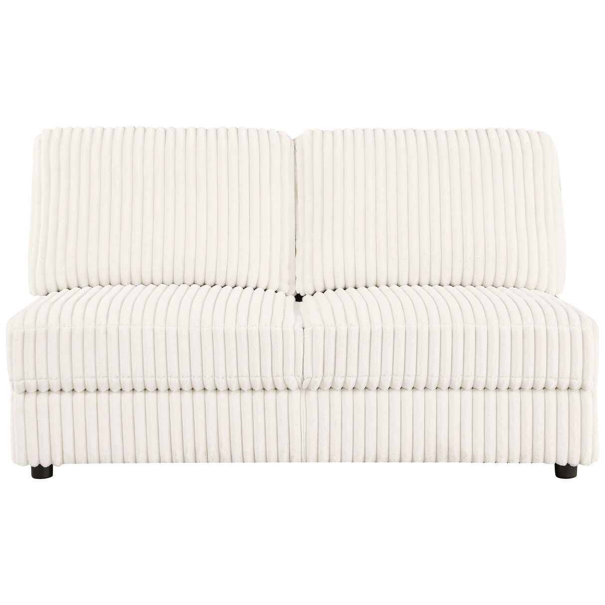 Emberson Upholstered Armless Loveseat in Ivory