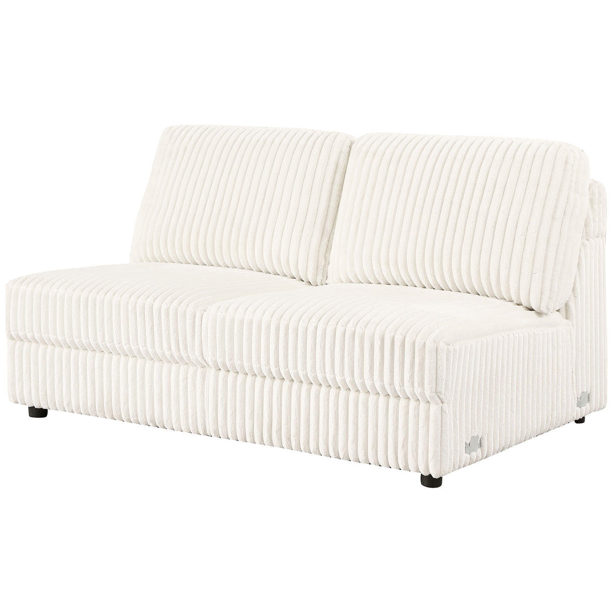 Emberson Upholstered Armless Loveseat in Ivory