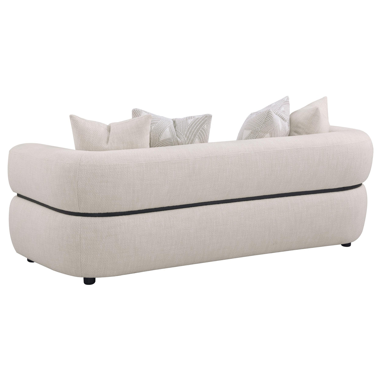Jeanette 84-inch Round Arm Sofa in Beige Fabric