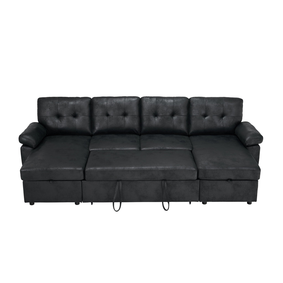 Convertible Sectional Sofa Bed With Pull Out Sleeper And Storage