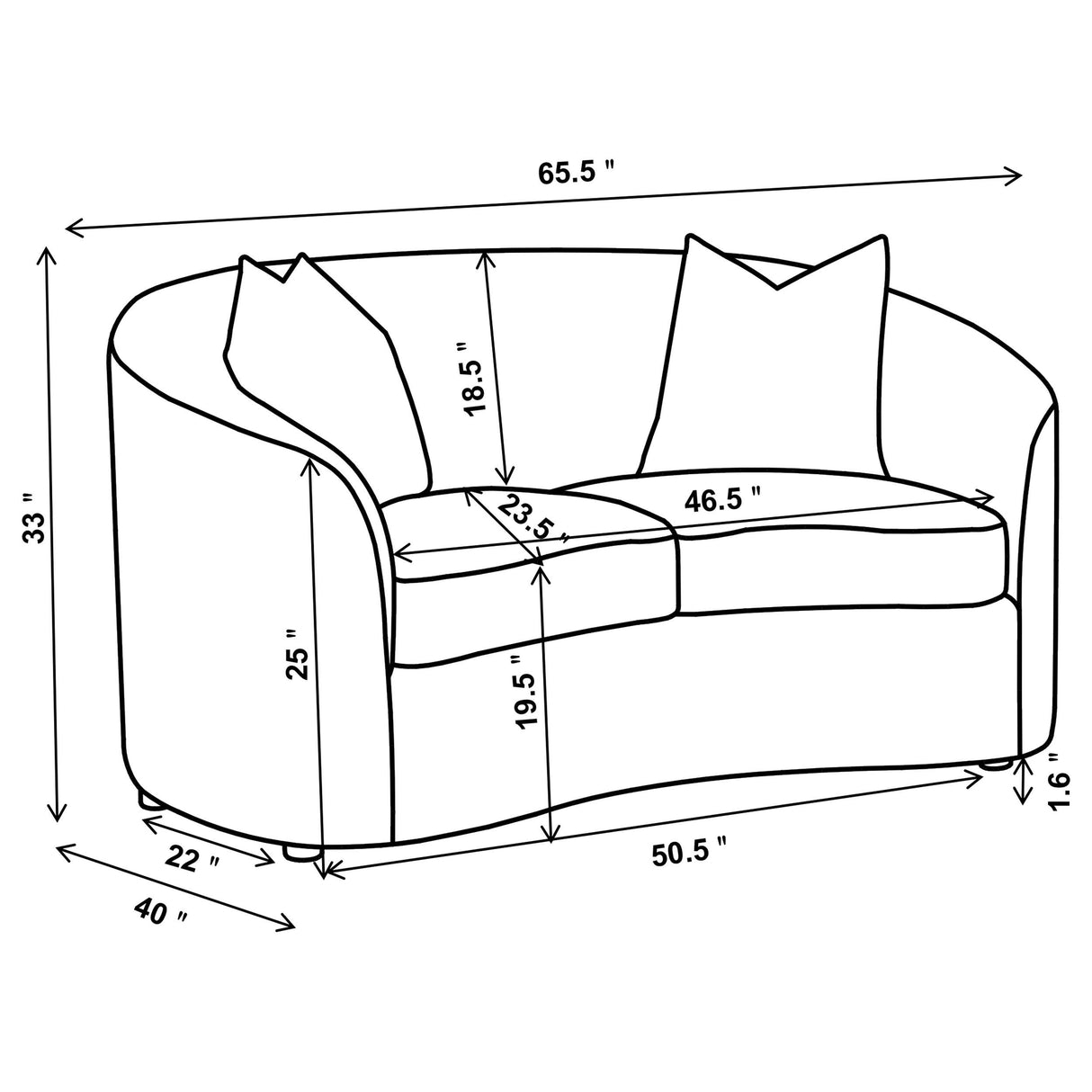 Rainn Boucle Upholstered Sloped Arm Loveseat in Latte