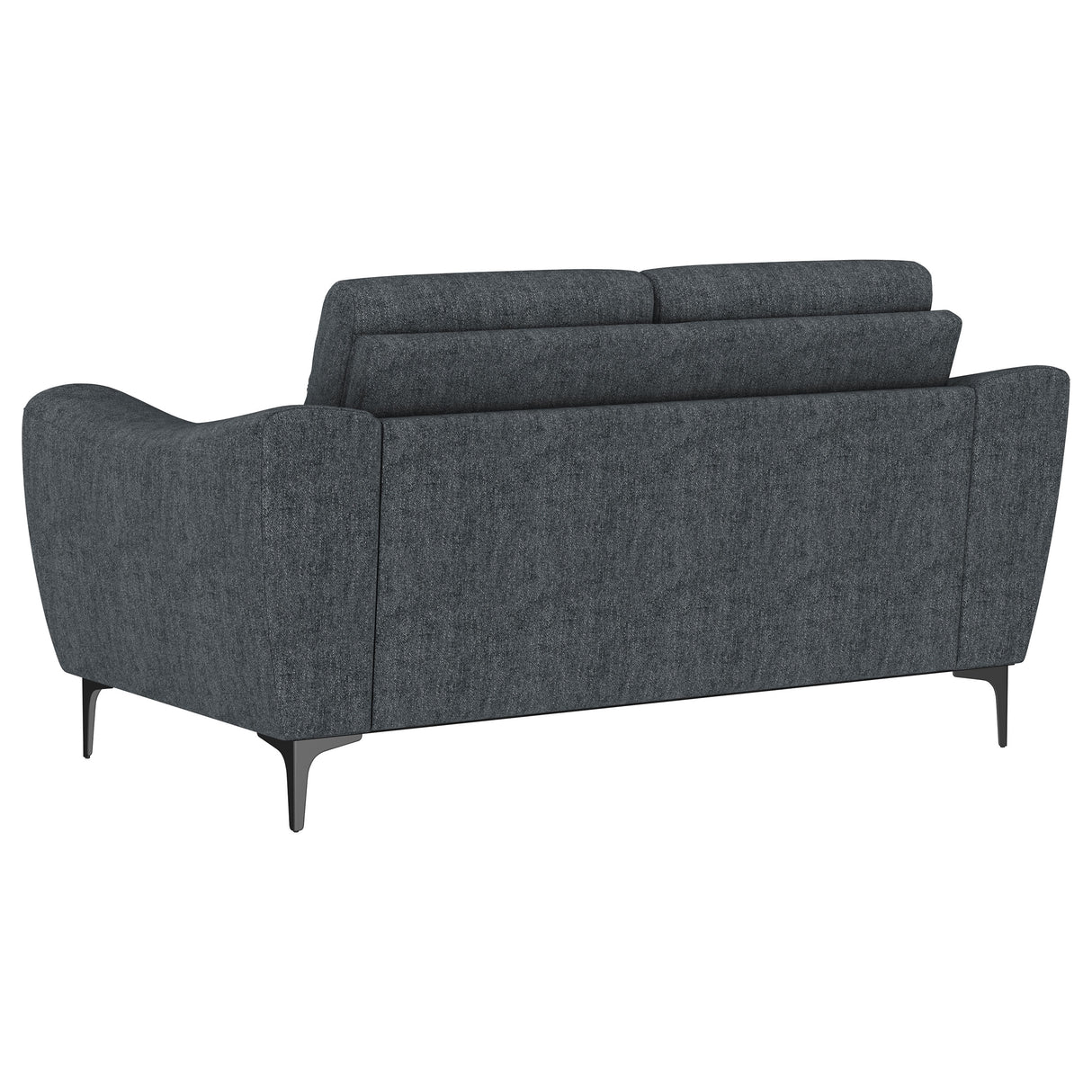 Nolan Upholstered Sloped Track Arm Loveseat in Charcoal