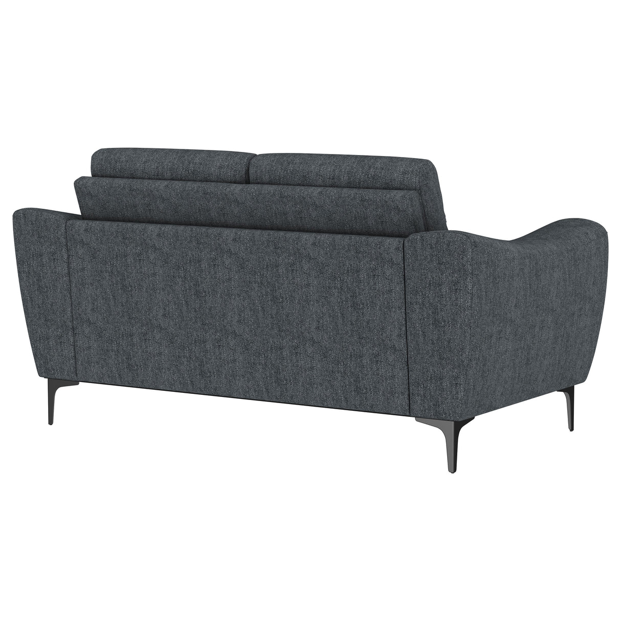 Nolan Upholstered Sloped Track Arm Loveseat in Charcoal