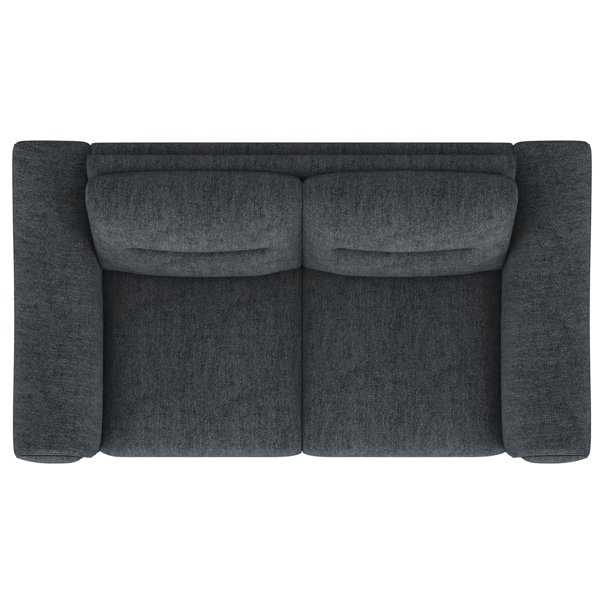Nolan Upholstered Sloped Track Arm Loveseat in Charcoal