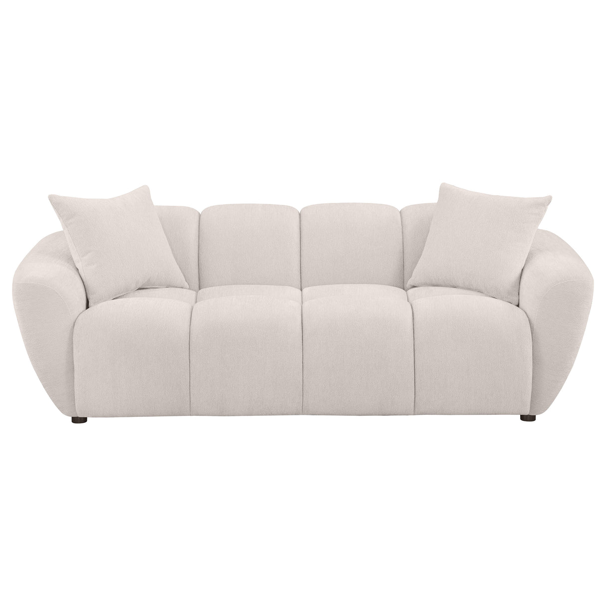 Destino Chenille Upholstered Splayed Arm Sofa - Greige