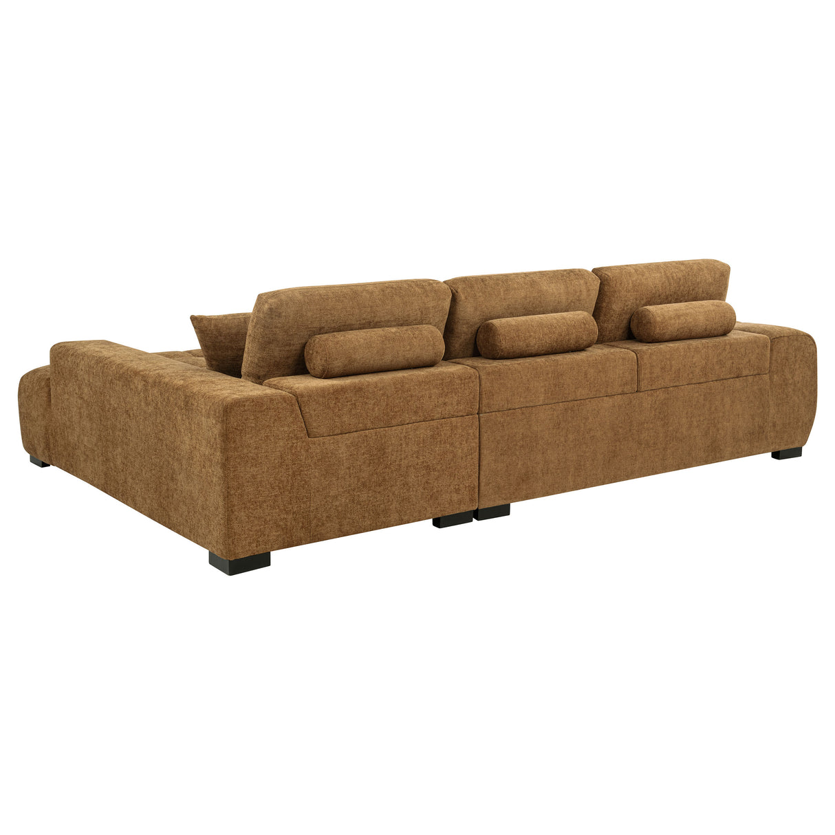 Octavia Upholstered Sectional Chaise Sofa in Amber