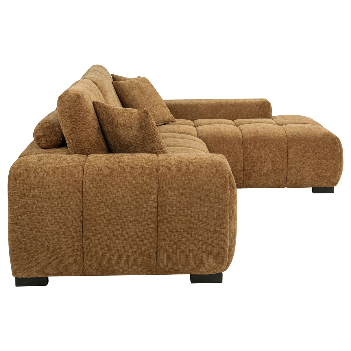 Octavia Upholstered Sectional Chaise Sofa in Amber