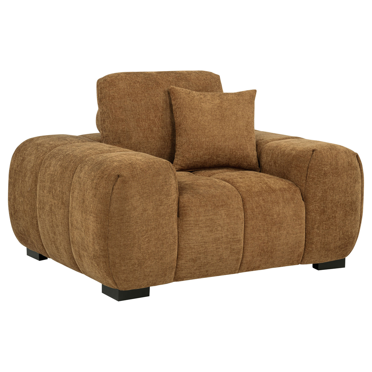 Octavia Upholstered Track Arm Accent Chair in Amber