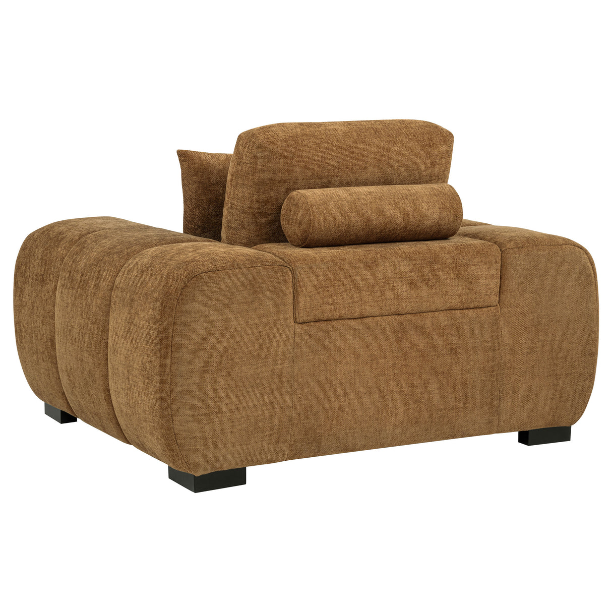 Octavia Upholstered Track Arm Accent Chair in Amber