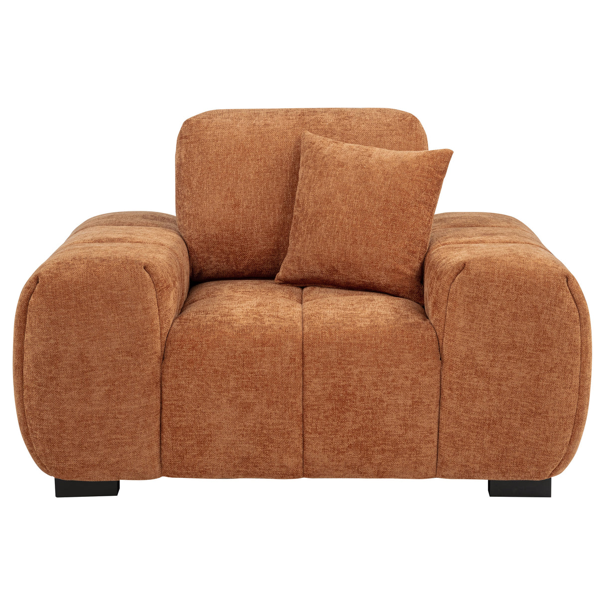 Octavia Upholstered Track Arm Accent Chair, Orange