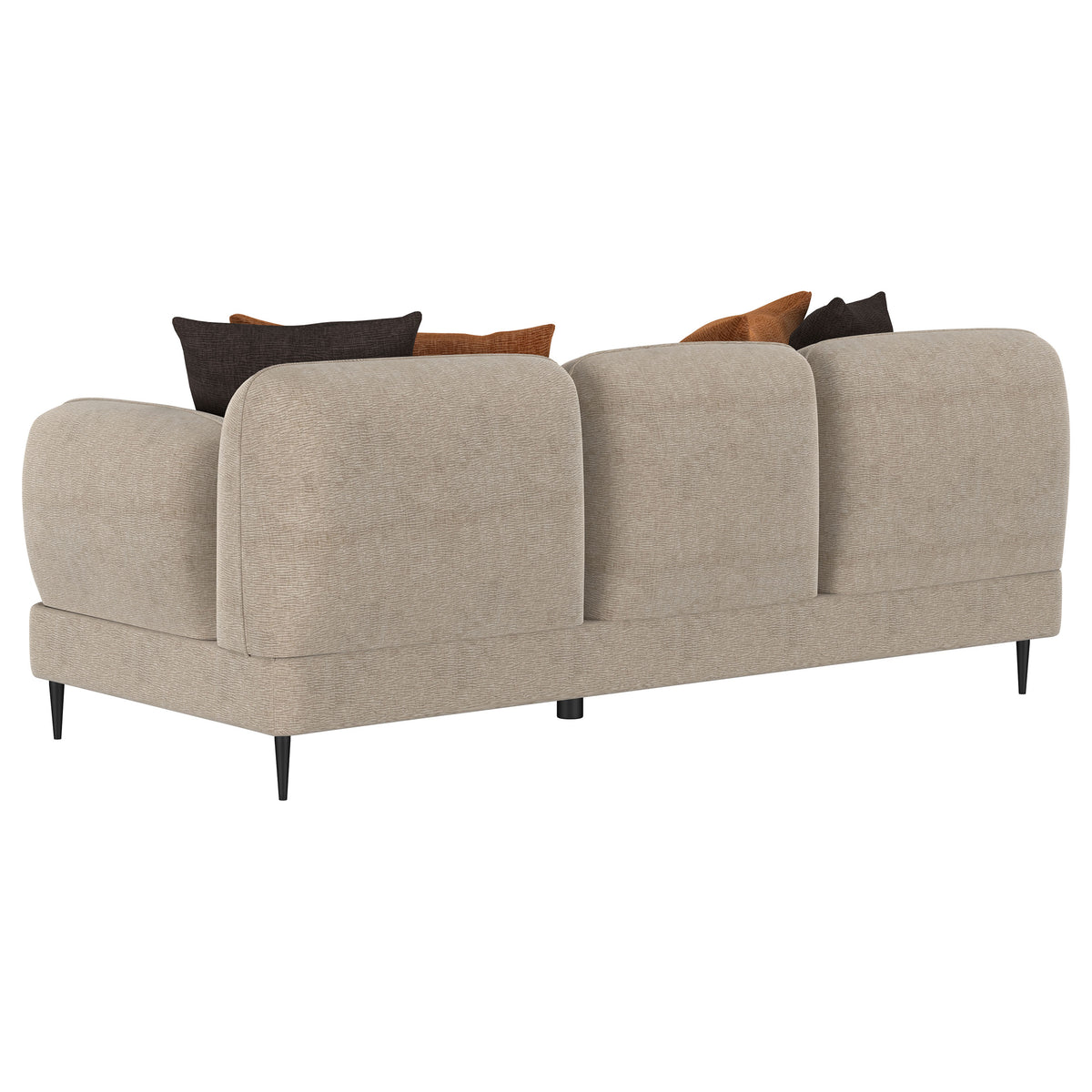 Jade Chenille Upholstered Sculpted Track Arm Sofa, Latte