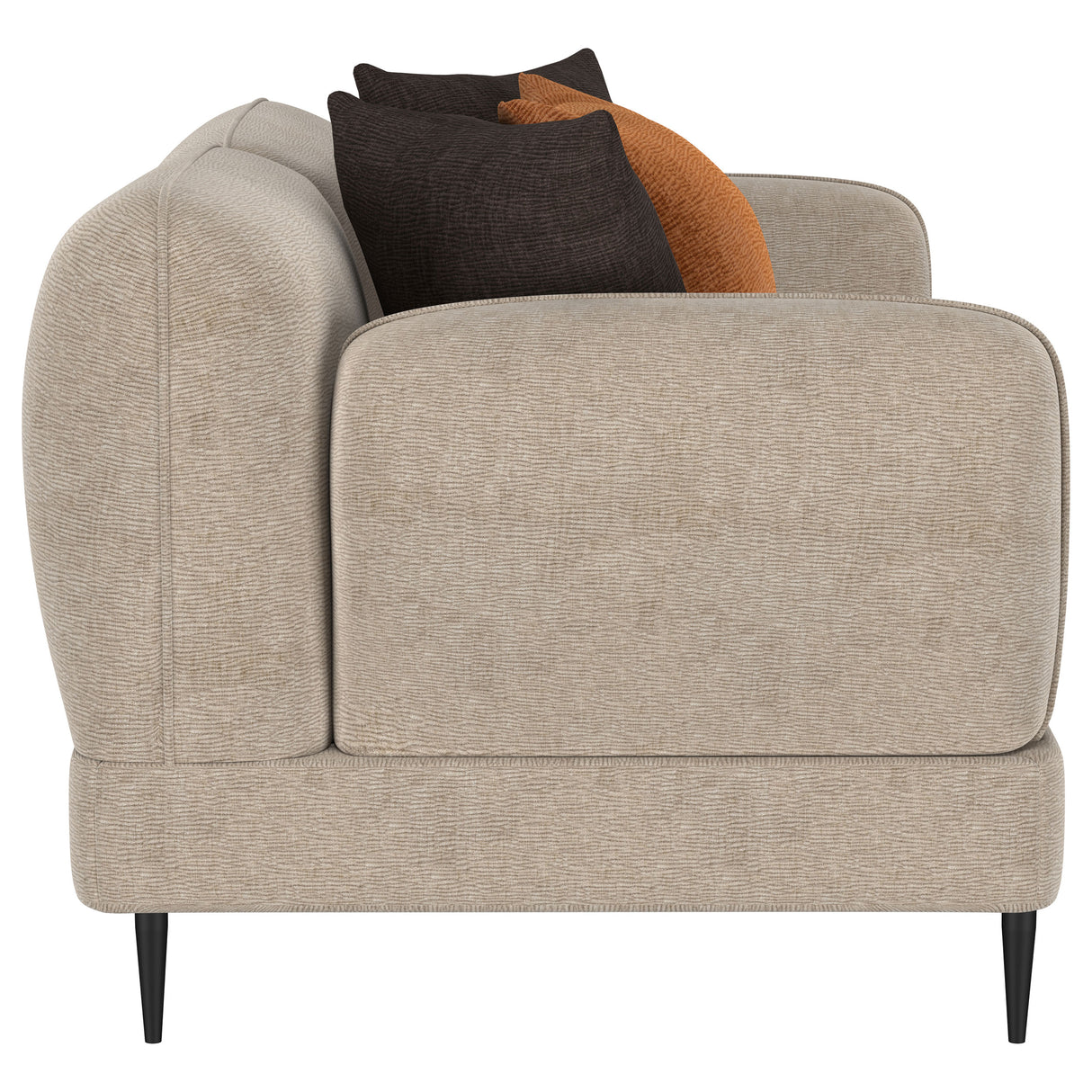 Jade Chenille Upholstered Sculpted Track Arm Loveseat, Latte