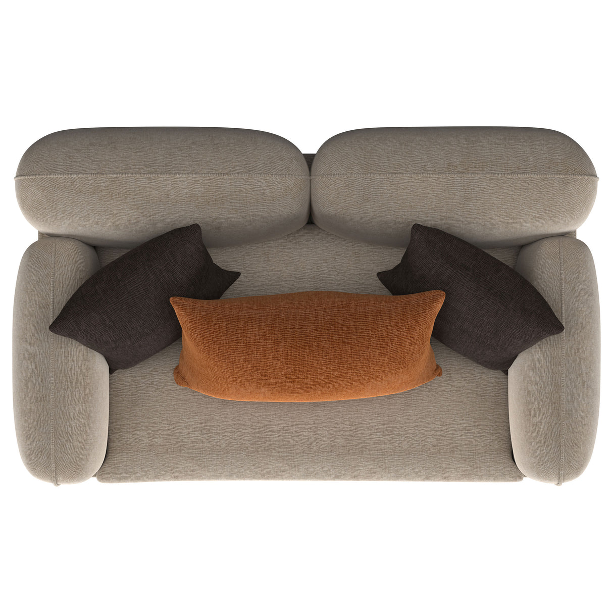 Jade Chenille Upholstered Sculpted Track Arm Loveseat, Latte
