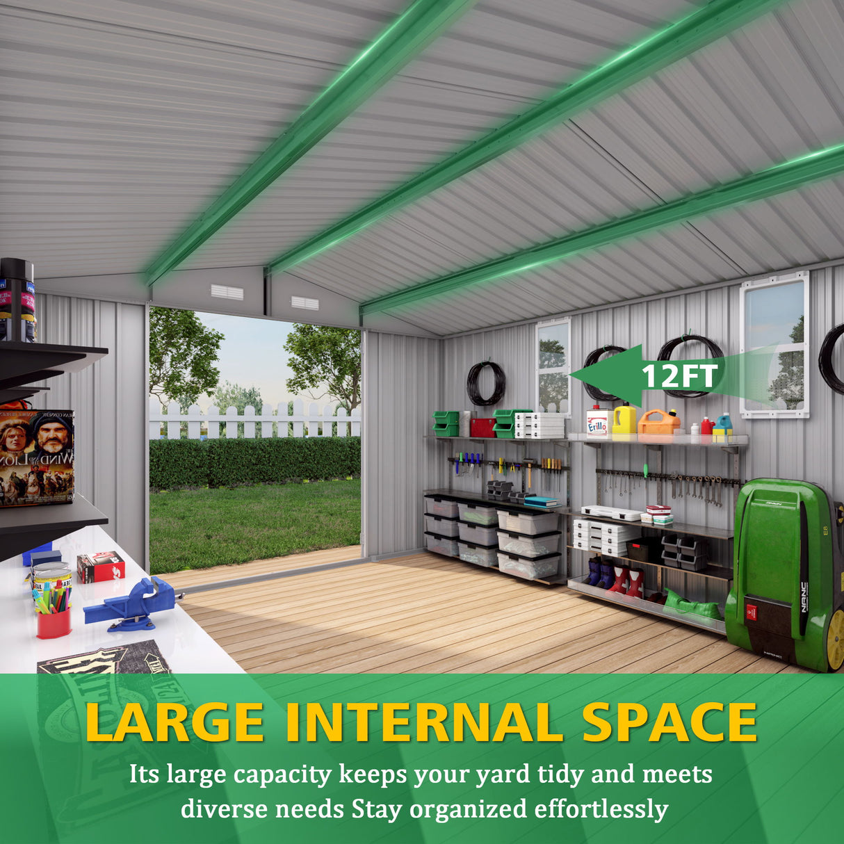 Outdoor Storage Shed With Lockable Doors