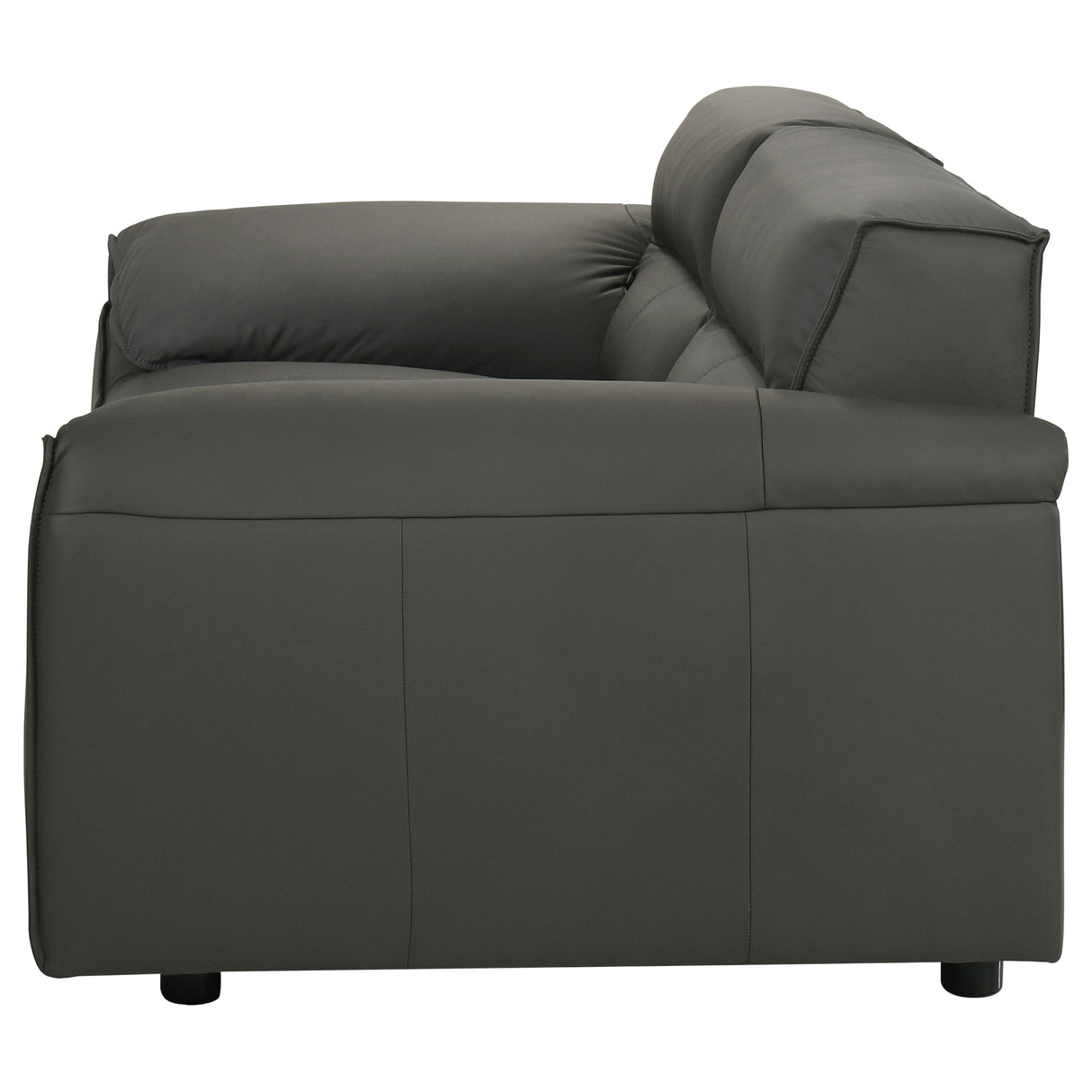 Buxton Top Grain Leather Loveseat in Graphite