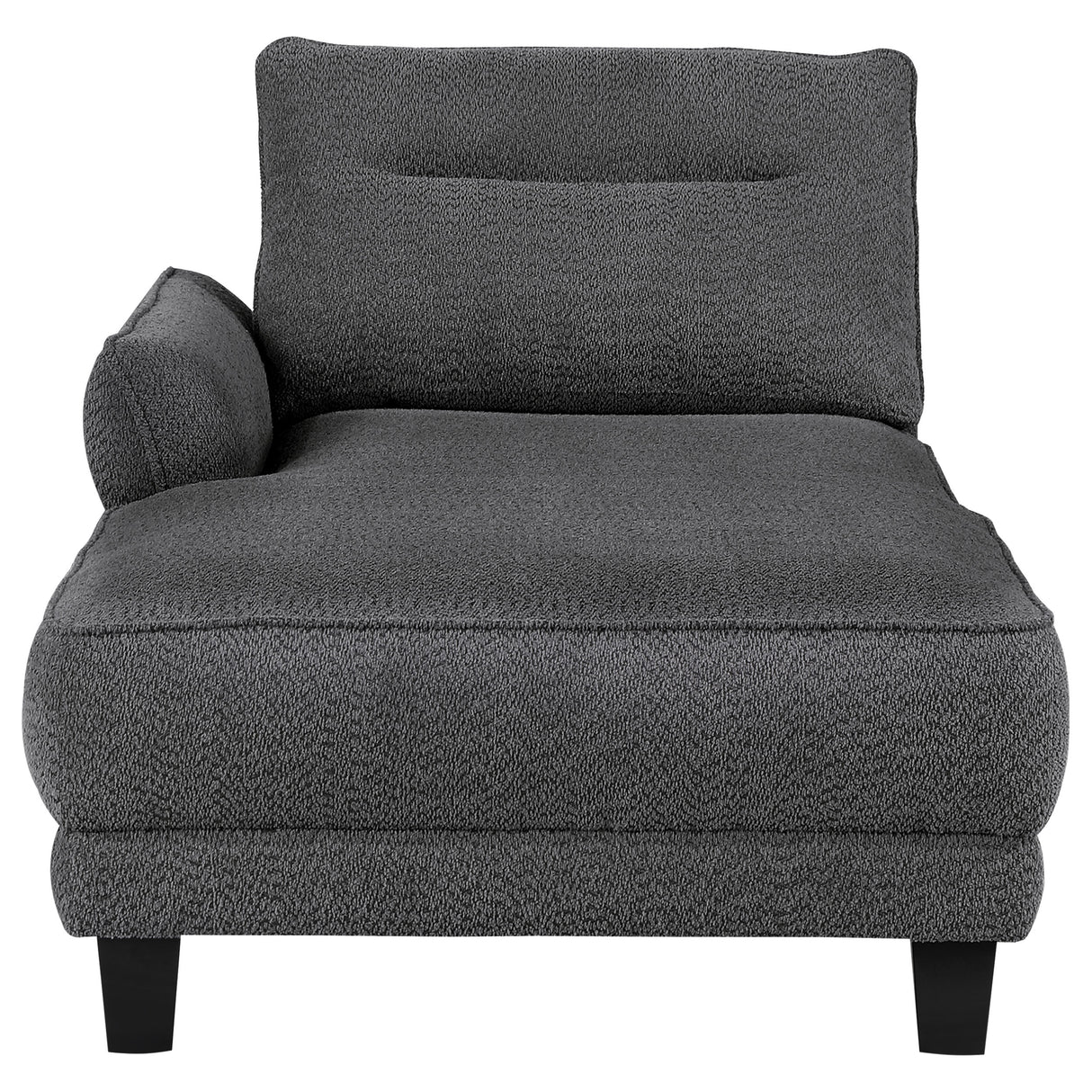Caspian Upholstered Curved Arm Chaise Sectional - Grey