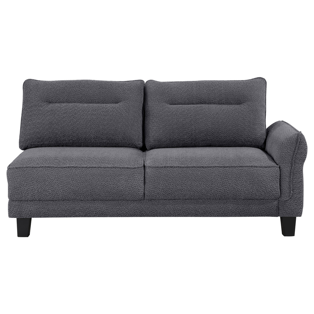 Caspian Upholstered Curved Arm Chaise Sectional - Grey
