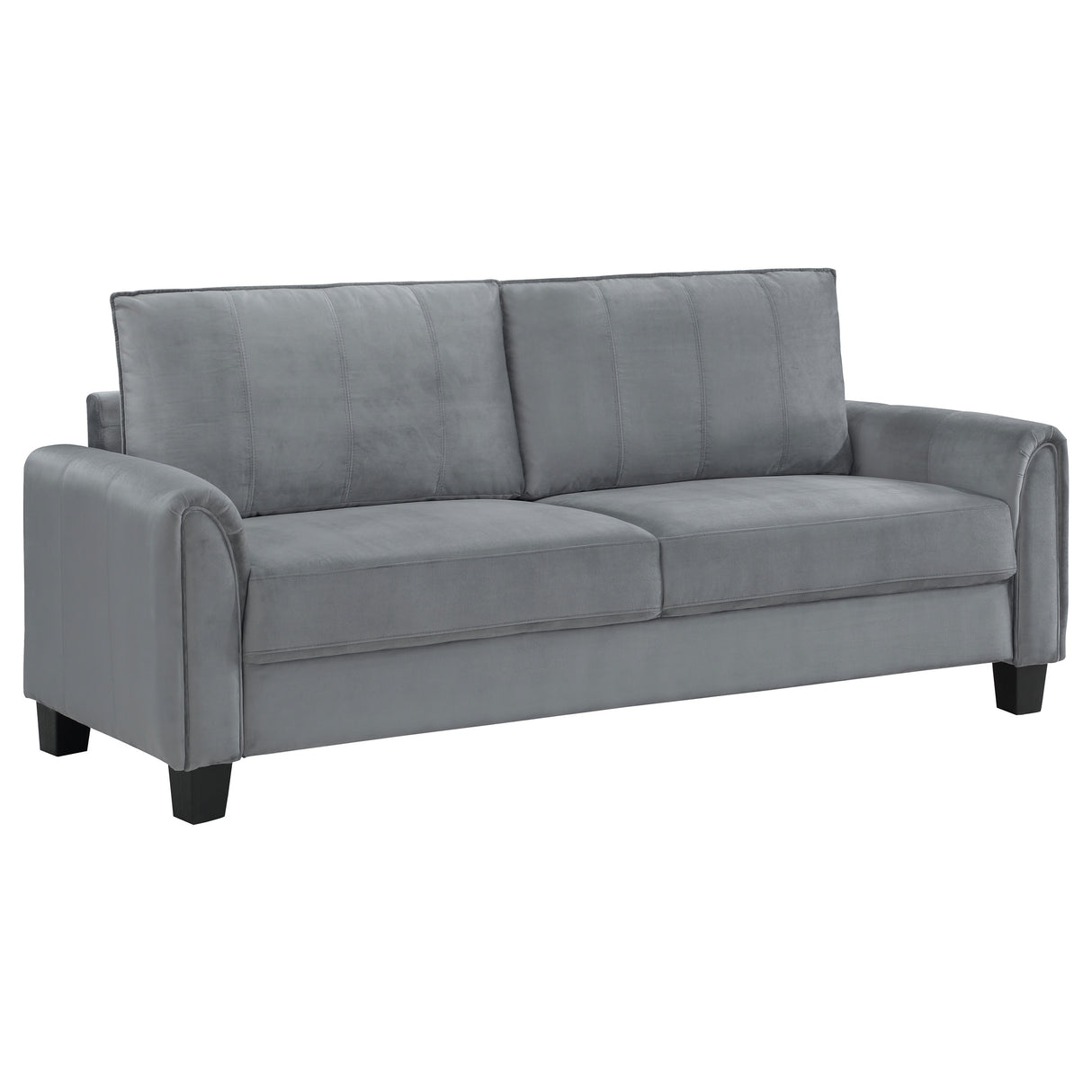 Davis Upholstered Rolled Arm Sofa in Grey