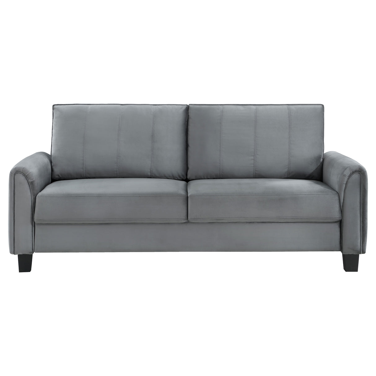 Davis Upholstered Rolled Arm Sofa in Grey
