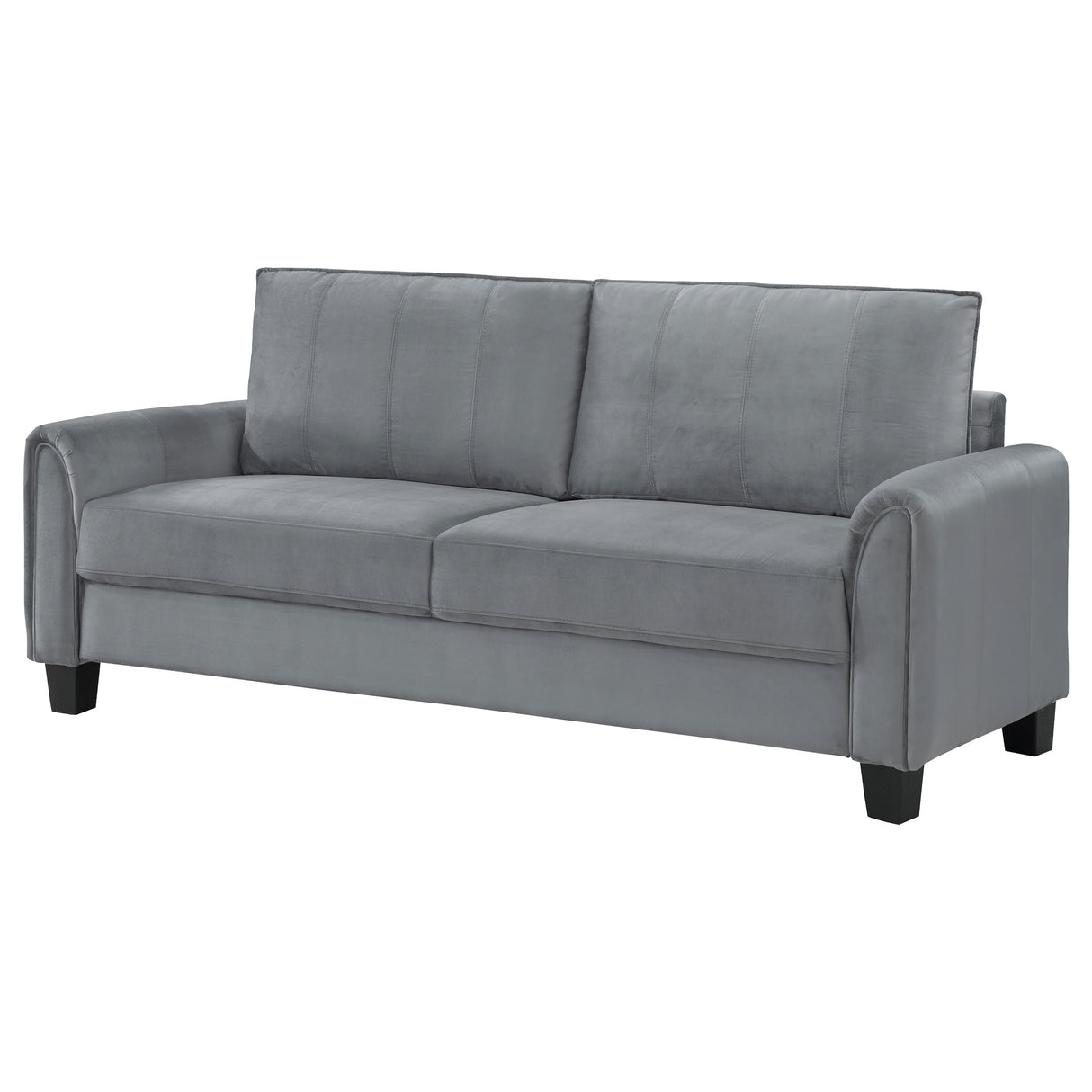 Davis Upholstered Rolled Arm Sofa in Grey