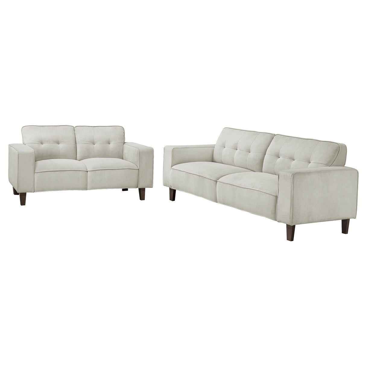 Deerhurst 2-Piece Upholstered Track Arm Sofa Set, Greige