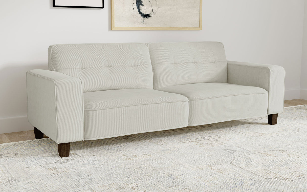 Deerhurst Upholstered Track Arm Tufted Sofa in Greige