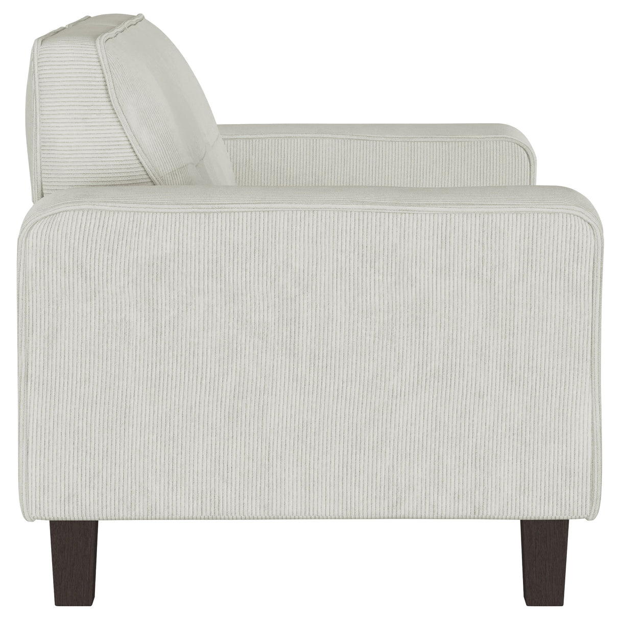 Deerhurst Upholstered Track Arm Tufted Loveseat in Greige