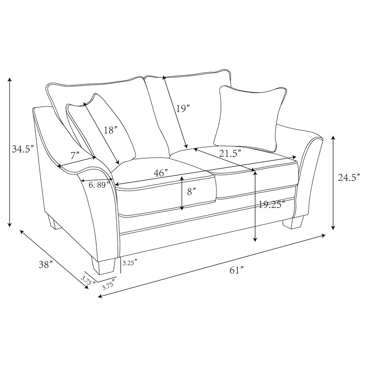 Tomkins 2-Piece Boucle Sofa Set - Light Grey
