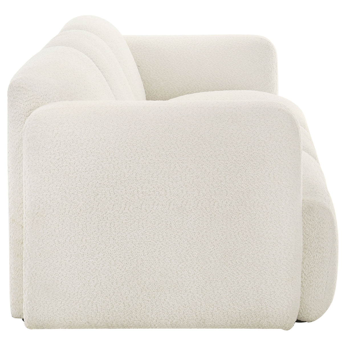 Dorset Fabric Upholstered Round Track Arm Sofa - White