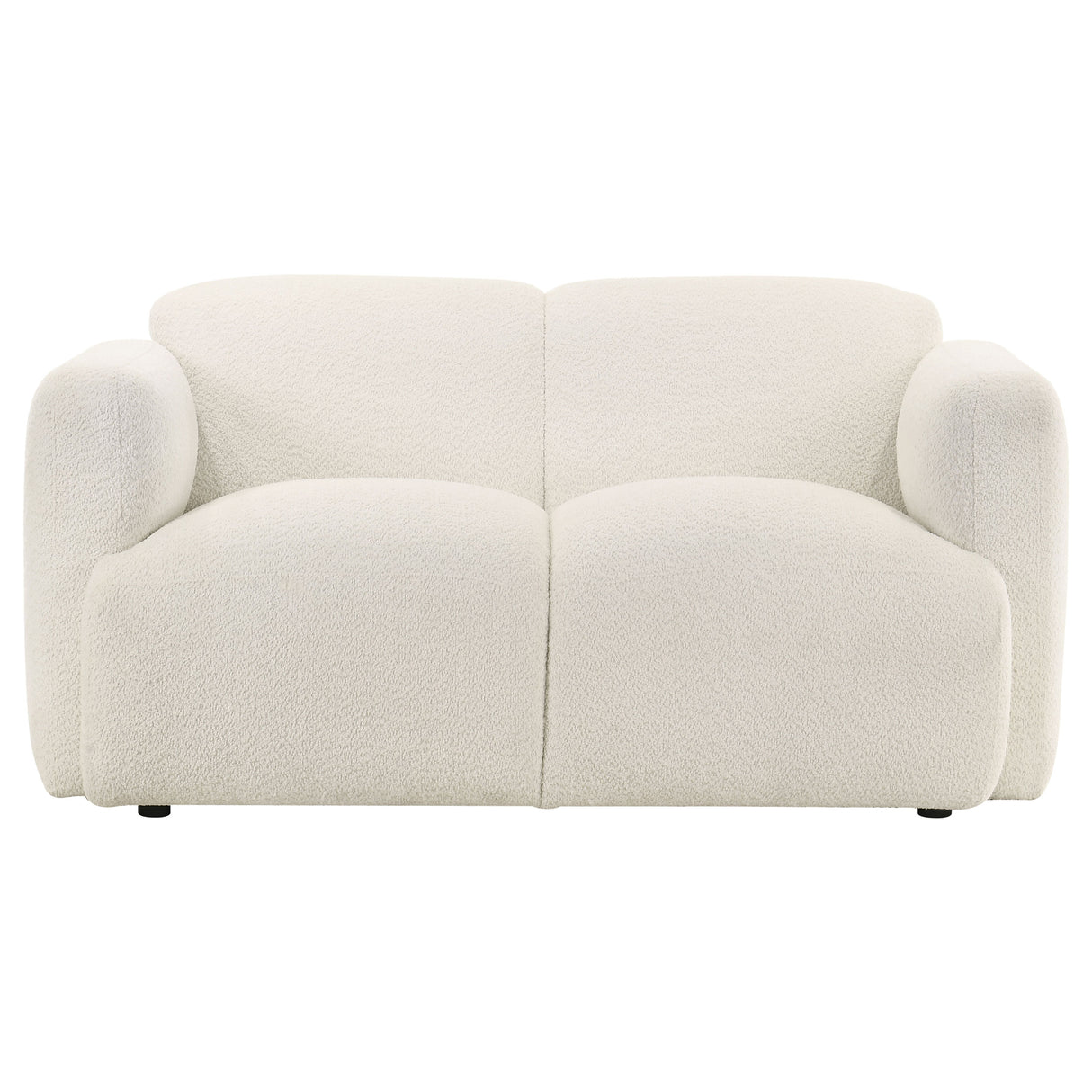 Dorset Fabric Upholstered Round Track Arm Loveseat, White