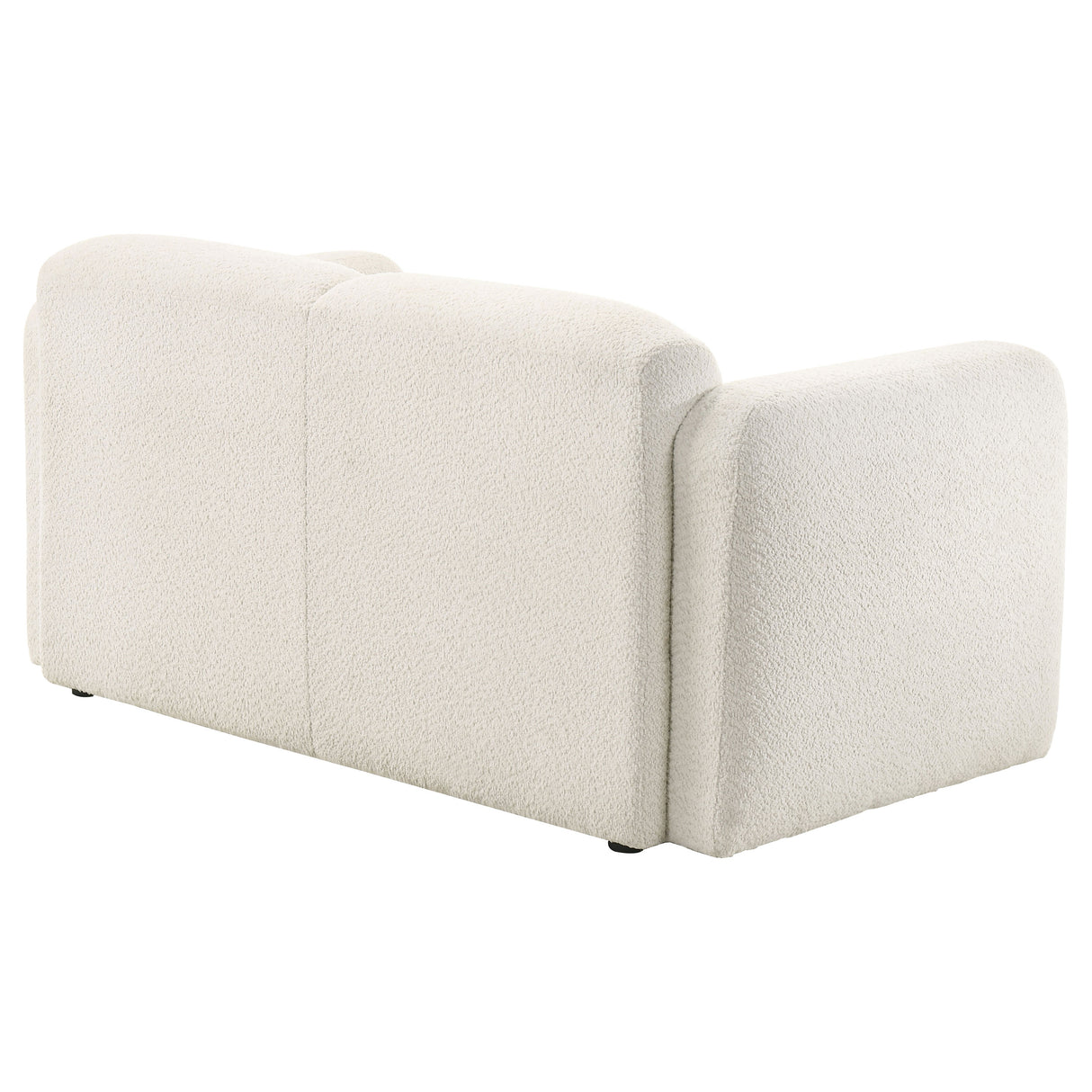 Dorset Fabric Upholstered Round Track Arm Loveseat, White