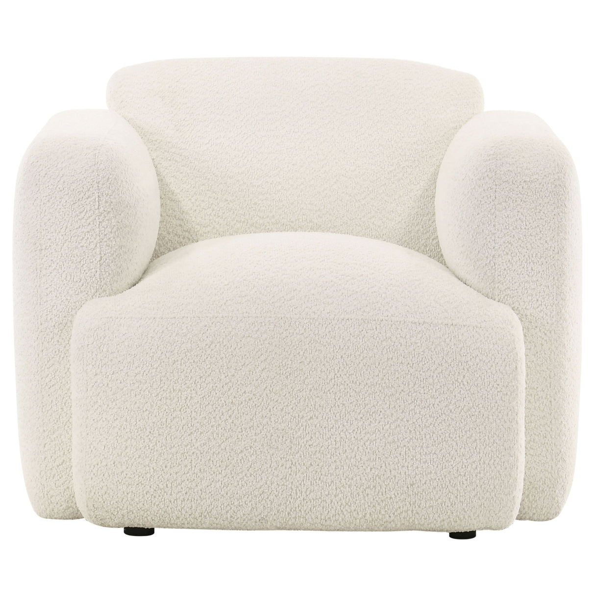 Dorset White Fabric Round Track Arm Accent Chair