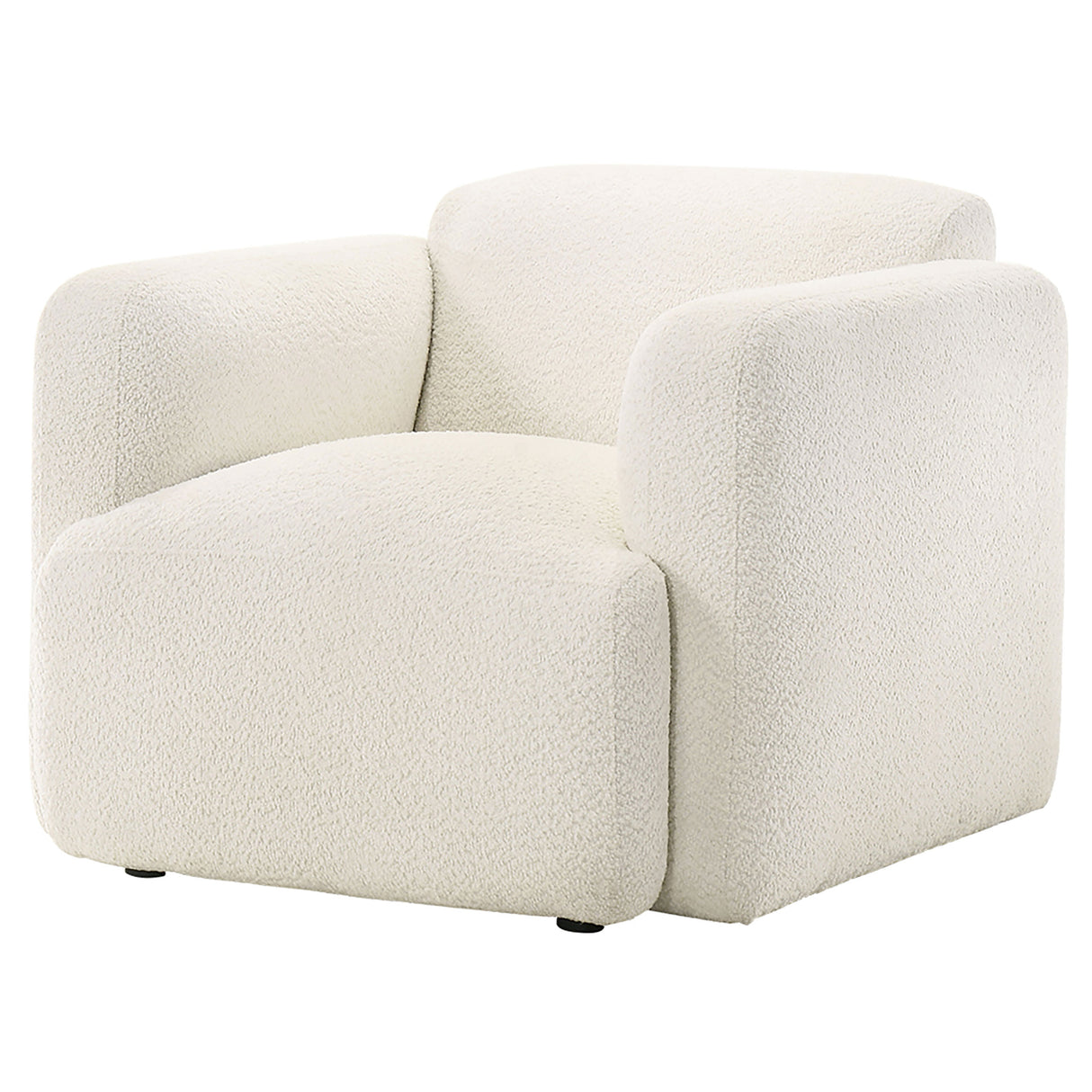 Dorset White Fabric Round Track Arm Accent Chair