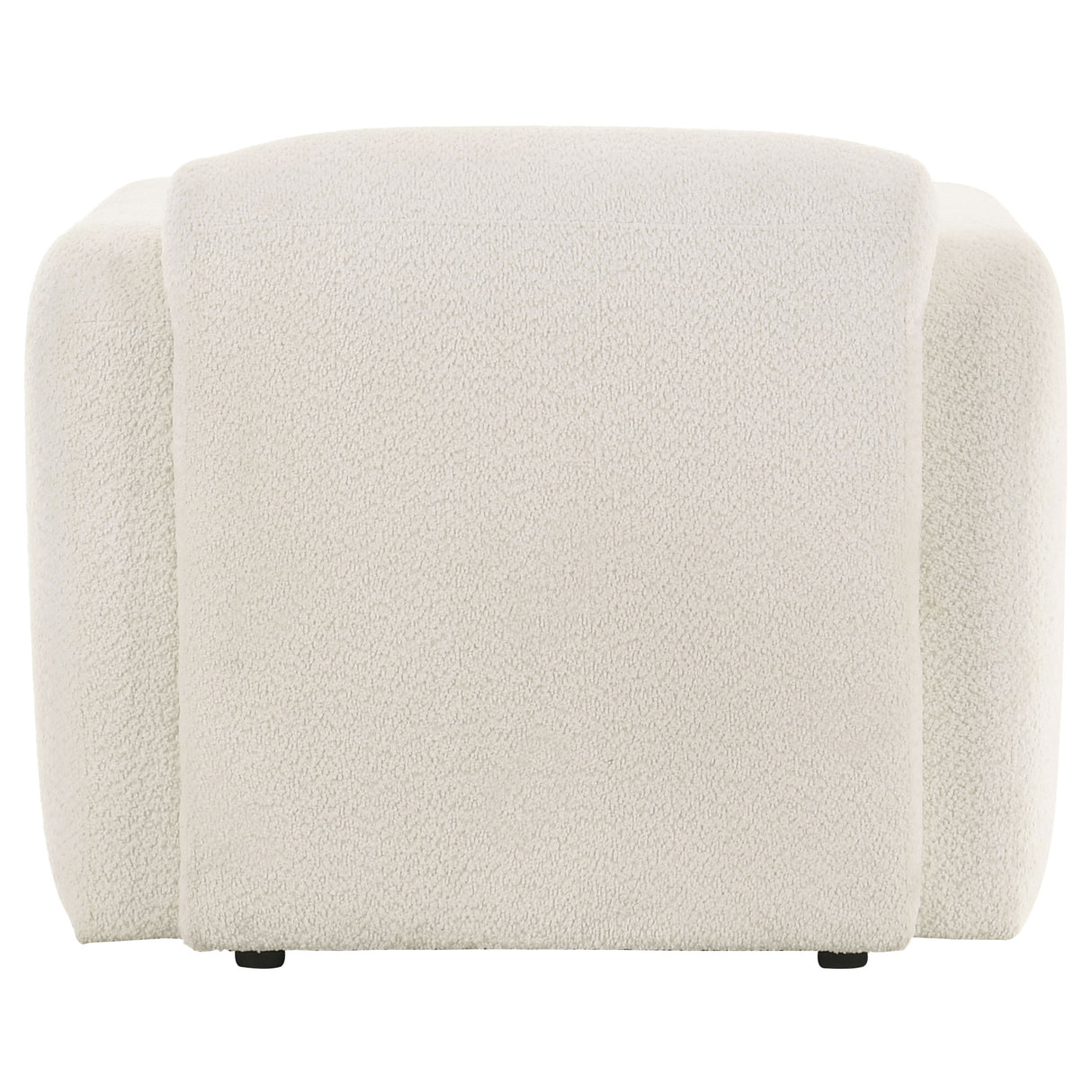 Dorset White Fabric Round Track Arm Accent Chair
