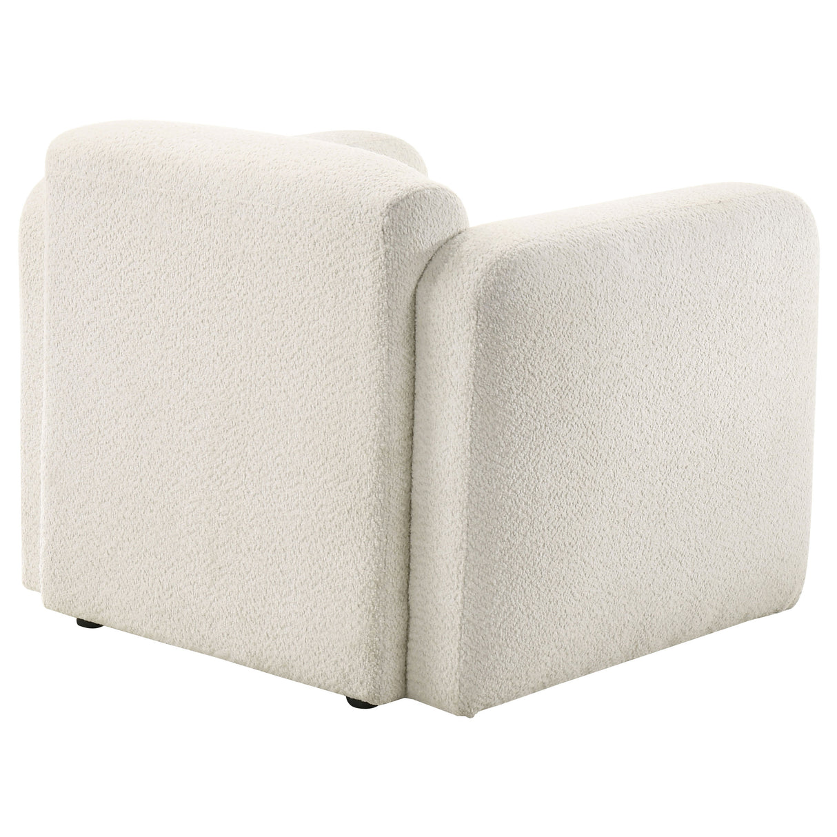 Dorset White Fabric Round Track Arm Accent Chair