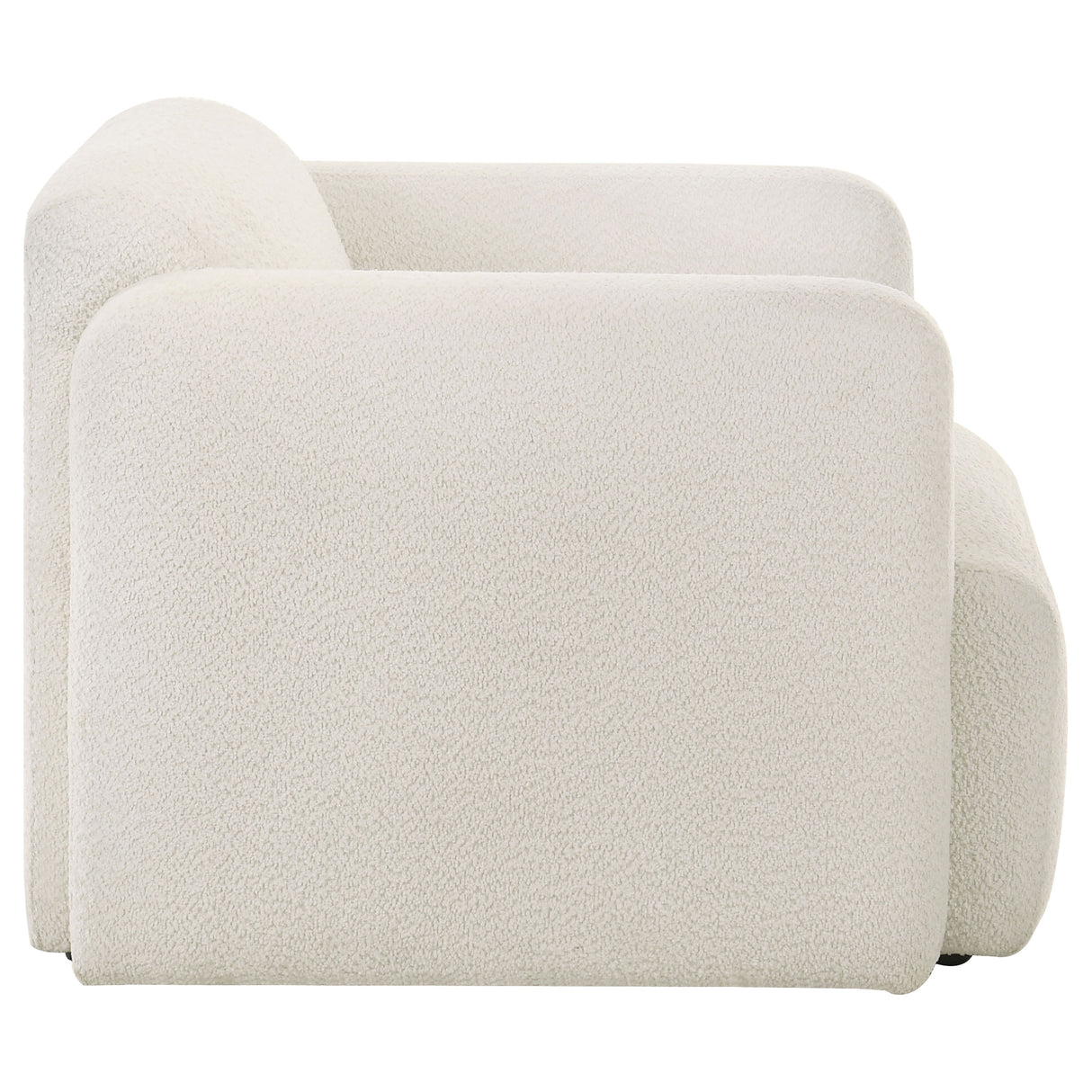 Dorset White Fabric Round Track Arm Accent Chair