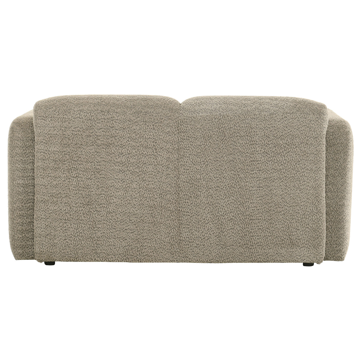 Dorset Fabric Upholstered Round Track Arm Loveseat in Brown