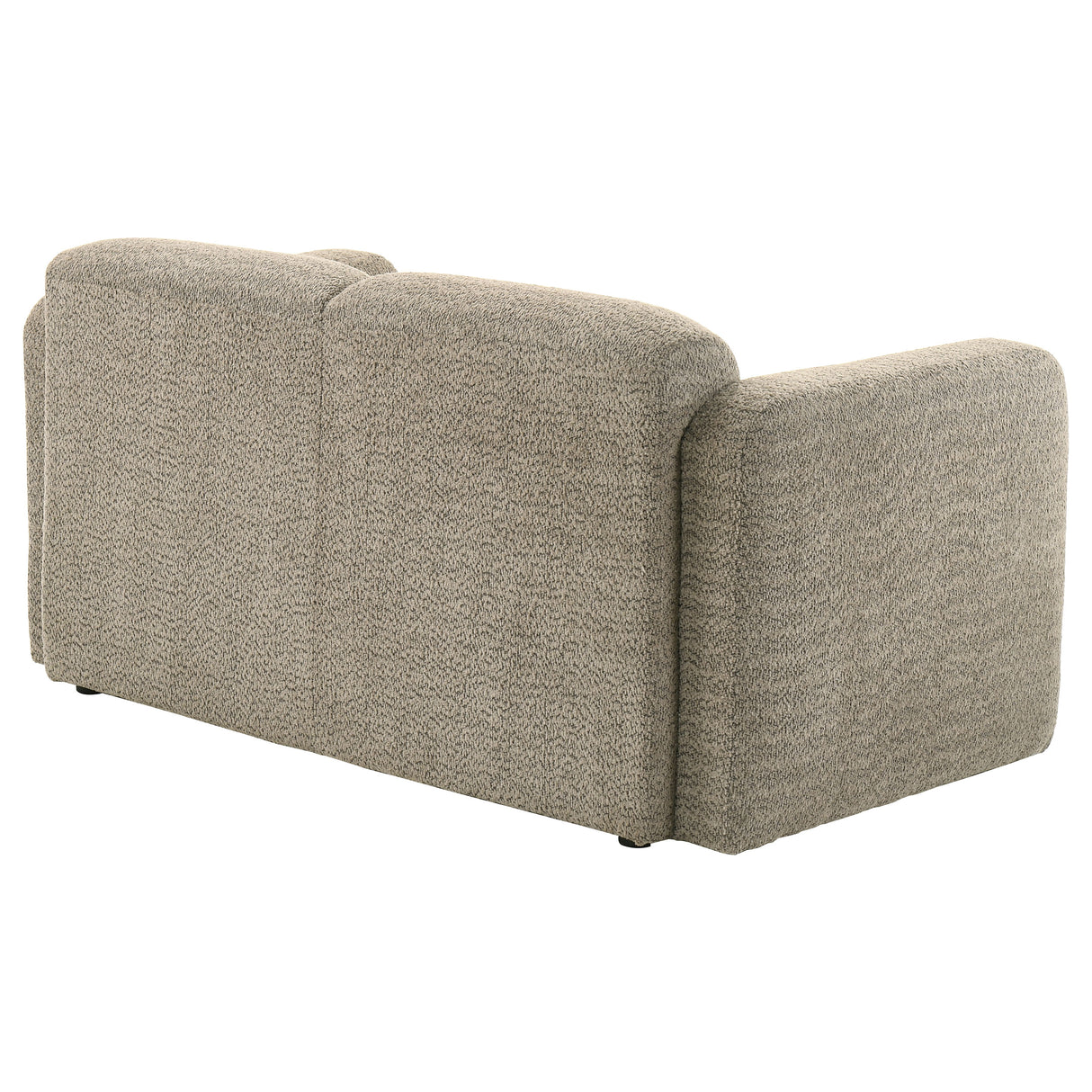 Dorset Fabric Upholstered Round Track Arm Loveseat in Brown