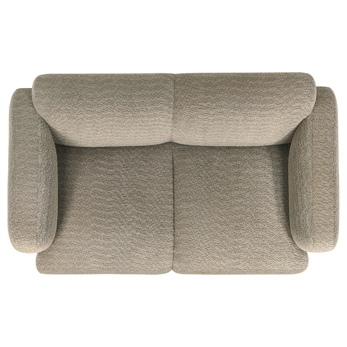 Dorset Fabric Upholstered Round Track Arm Loveseat in Brown