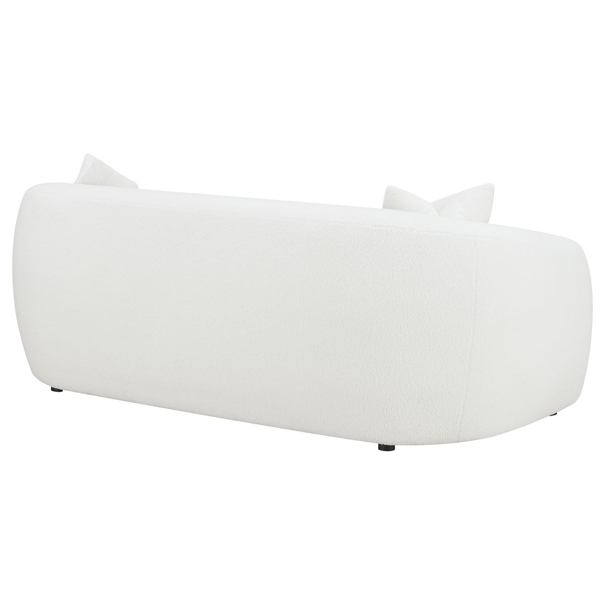 Isabella Faux Sheepskin Upholstered Sofa in Ivory