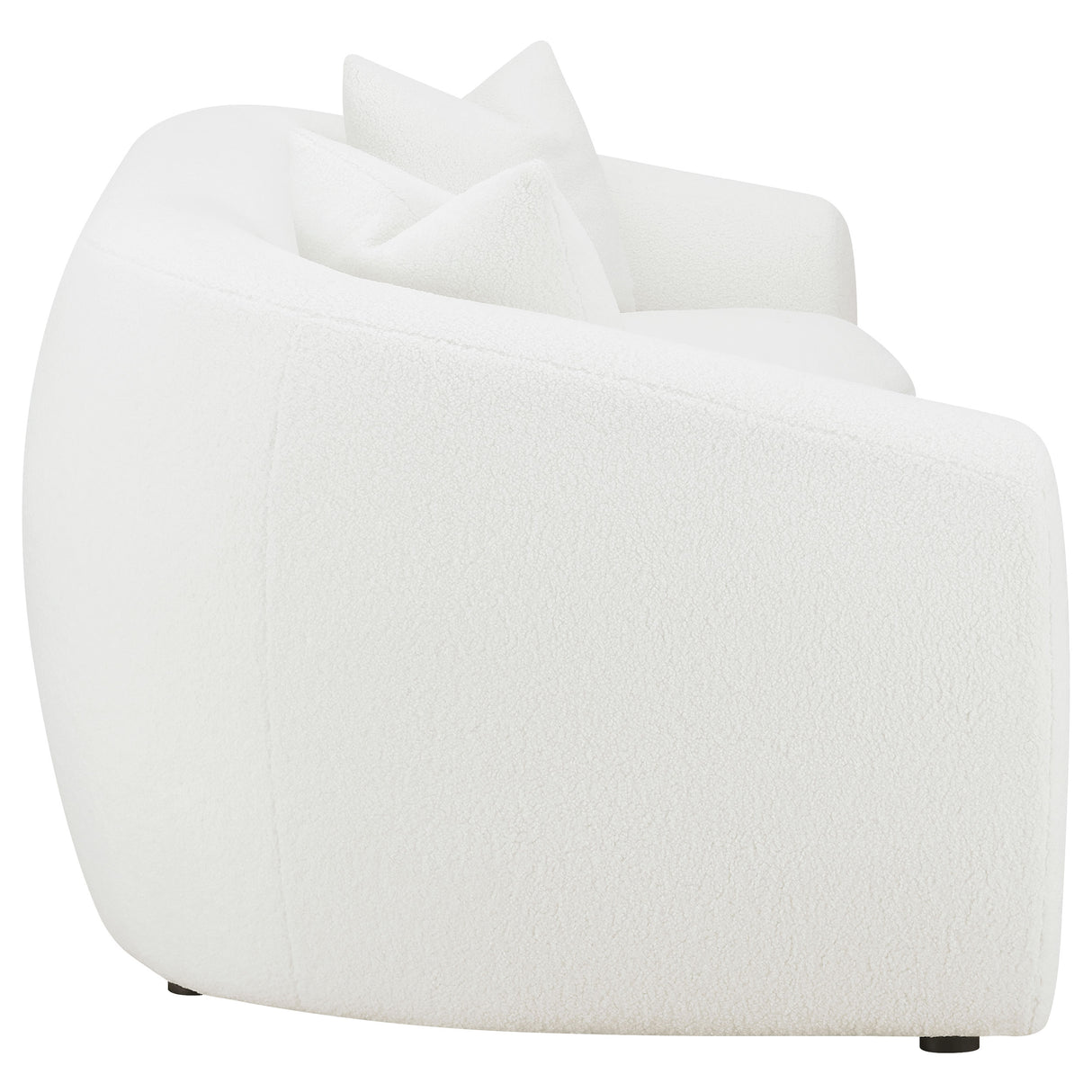 Isabella Faux Sheepskin Upholstered Sofa in Ivory